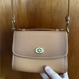 Brown Coach Kip Turnlock Bag